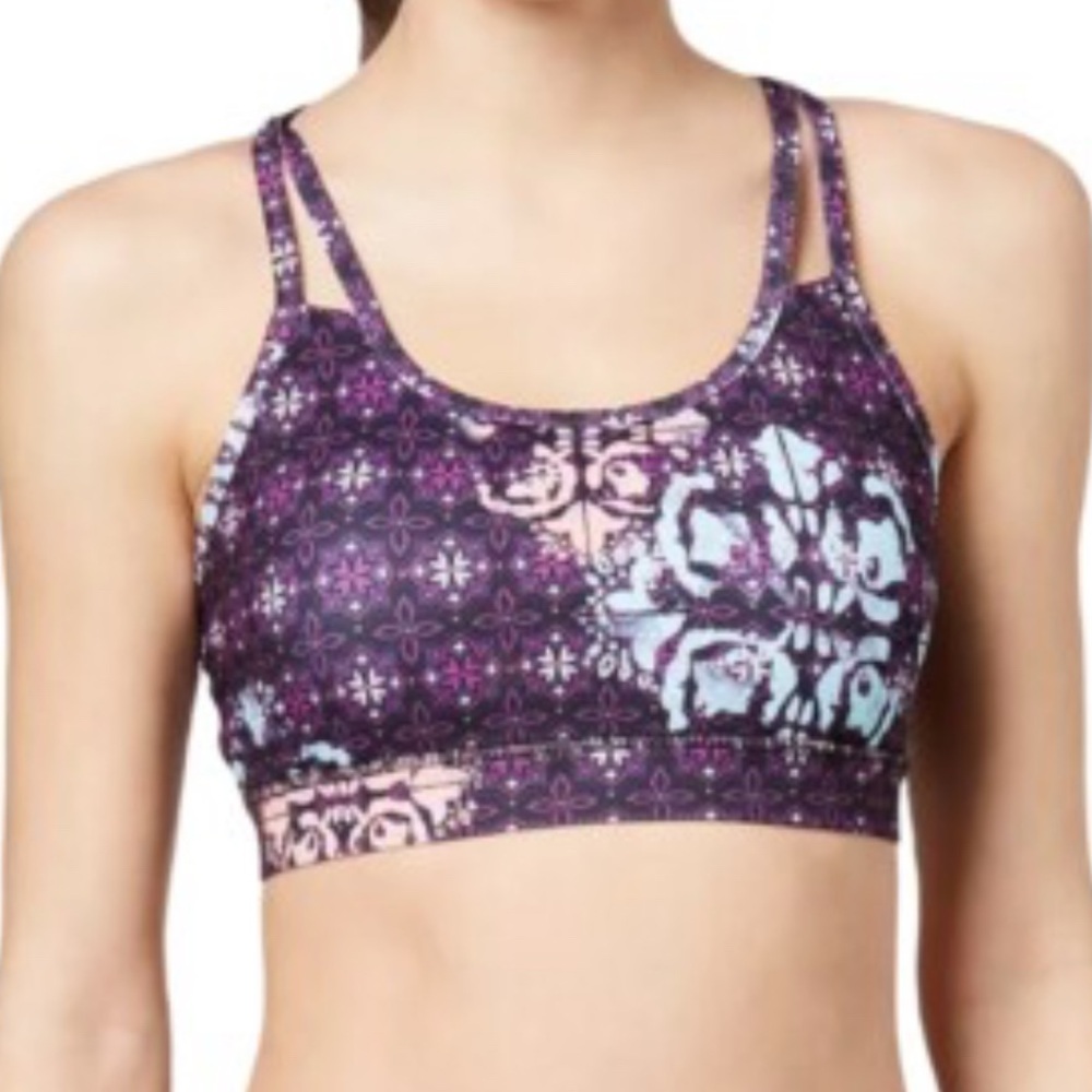Gaim Shine Lena Printed Low-Support Sports Bra Size Small EUC